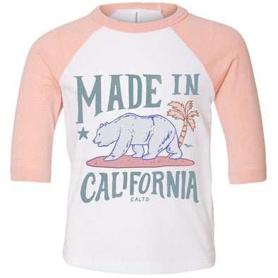 Made in California Toddler Baseball Tee-CA LIMITED