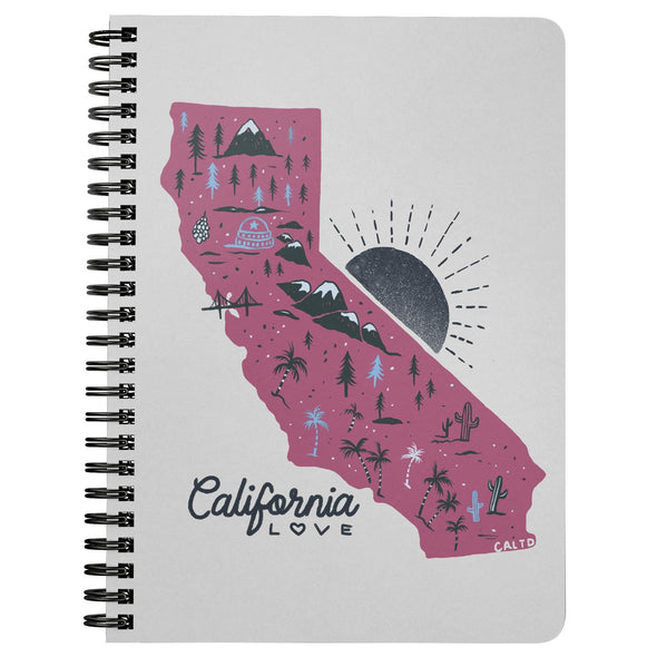 Map CA Love Grey Spiral Notebook-CA LIMITED