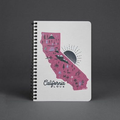 Map CA Love Grey Spiral Notebook-CA LIMITED