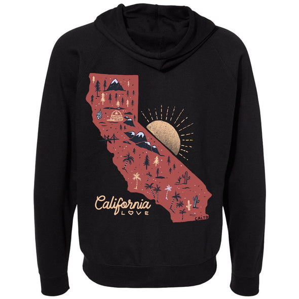 Map CA Love Raglan Zip Up Hoodie-CA LIMITED