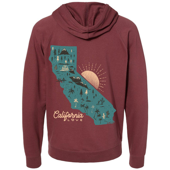 Map CA Love Raglan Zip Up Hoodie-CA LIMITED