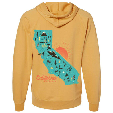 Map CA Love Raglan Zip Up Hoodie-CA LIMITED