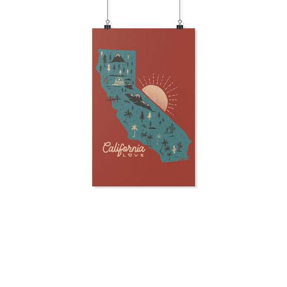 Map CA Love Red Poster-CA LIMITED