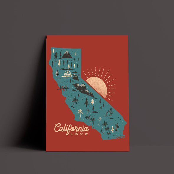 Map CA Love Red Poster-CA LIMITED