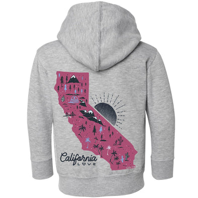 Map CA Love Toddlers Zip Up Hoodie-CA LIMITED