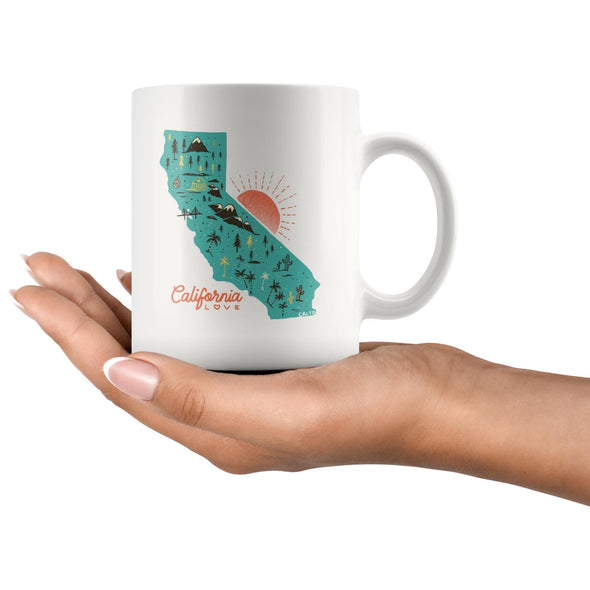 Map Ca Love Turquoise Mug-CA LIMITED