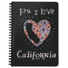 P.S. I Love California Black Spiral Notebook-CA LIMITED
