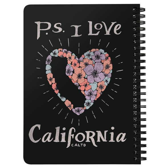 P.S. I Love California Black Spiral Notebook-CA LIMITED