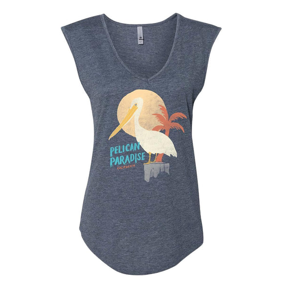 Pelican Paradise Denim V-Neck Muscle Tank-CA LIMITED