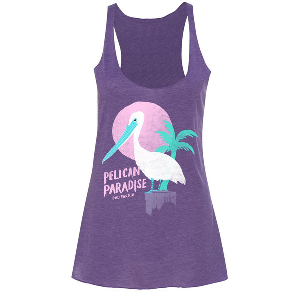 Pelican Paradise Purple Triblend Racerback Tank-CA LIMITED