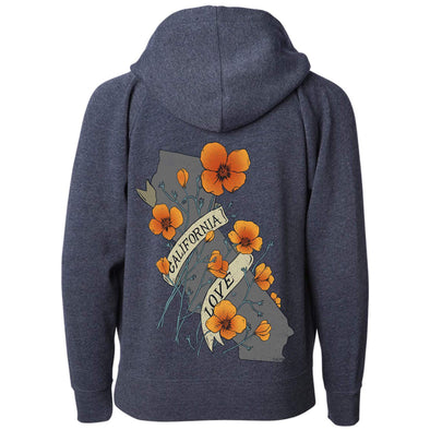 Poppies CA Love Raglan Toddlers Zip Up Hoodie-CA LIMITED