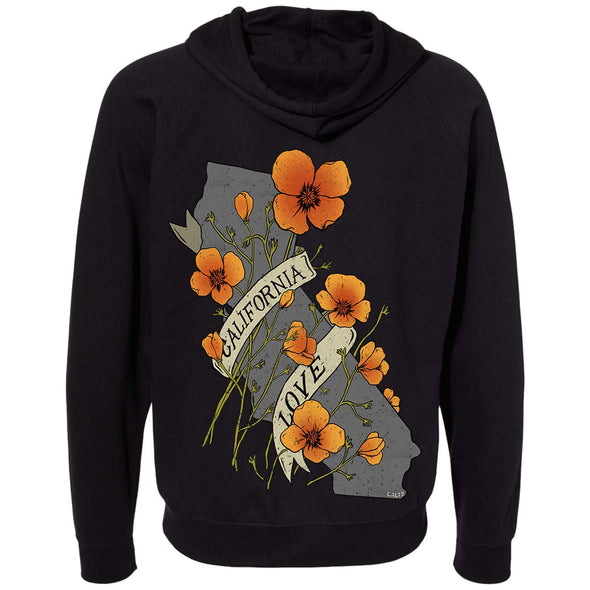 Poppies CA Love Raglan Zip Up Hoodie-CA LIMITED