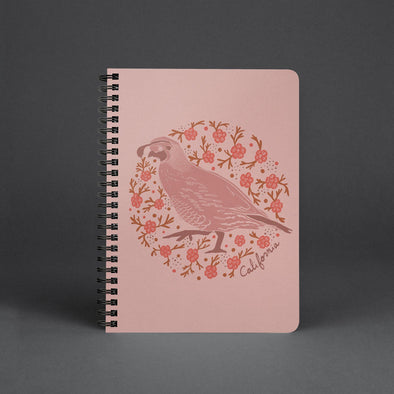 Poppy Quail Pink Spiral Notebook-CA LIMITED