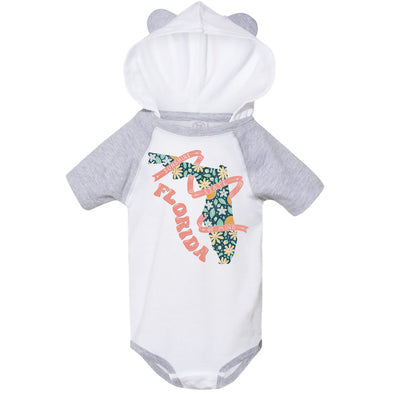 Sunshine State Map Florida Hooded Baby Onesie