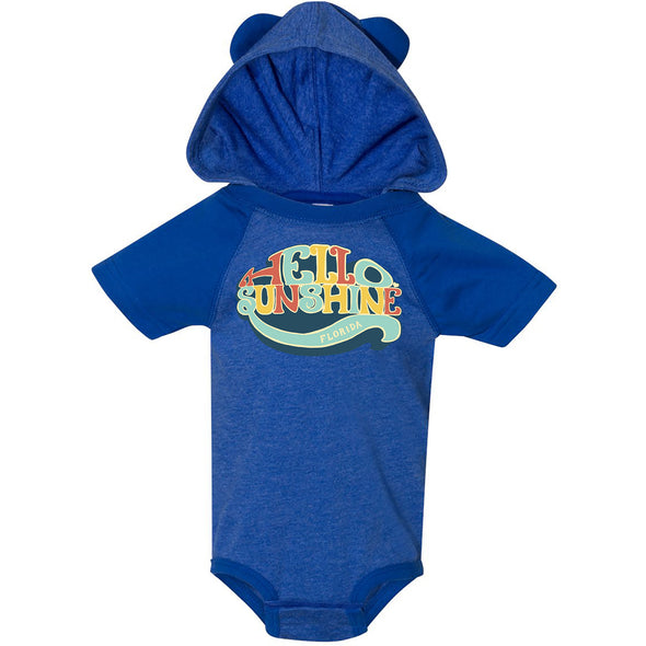 Hello Sunshine Florida Hooded Baby Onesie