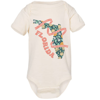 Sunshine State Map Florida Baby Onesie