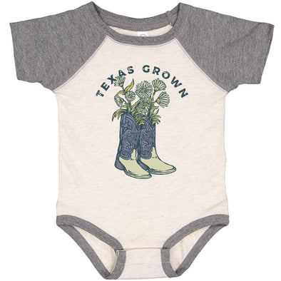 Texas Grown Baseball Baby Onesie