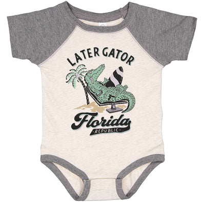 Later Gator Florida Baseball Baby Onesie