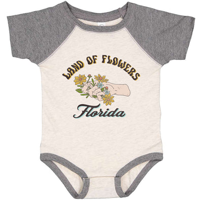 Land of Flowers Florida Baseball Baby Onesie