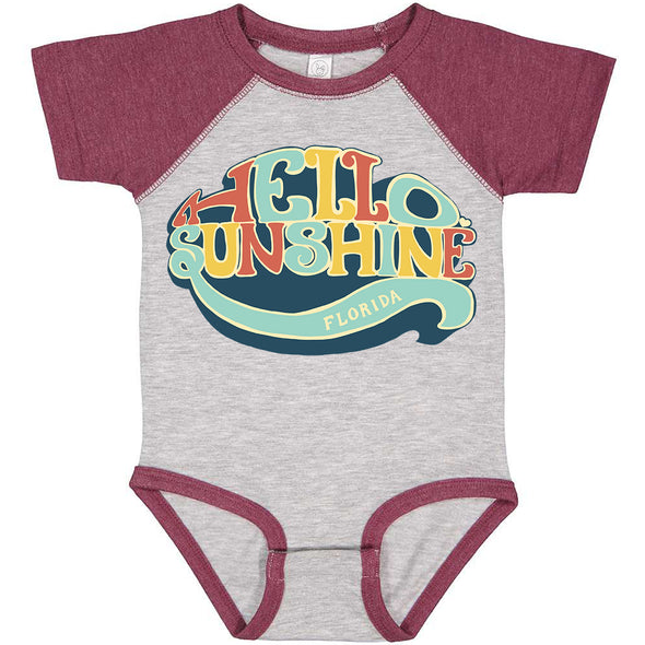 Hello Sunshine Florida Baseball Baby Onesie