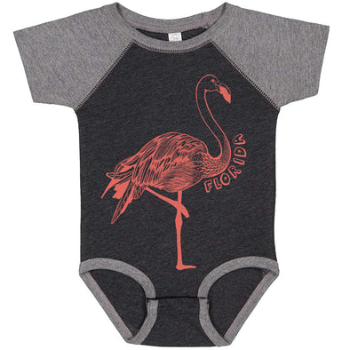 Flamingo Florida Baseball Baby Onesie