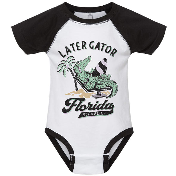 Later Gator Florida Baseball Baby Onesie