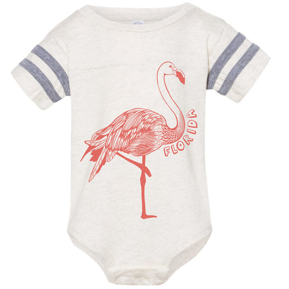 Flamingo Florida Stripes Baby Onesie