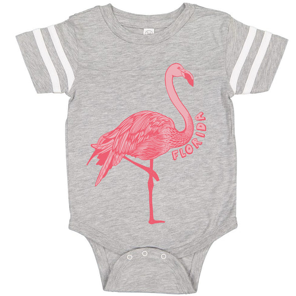 Flamingo Florida Stripes Baby Onesie