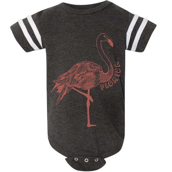 Flamingo Florida Stripes Baby Onesie