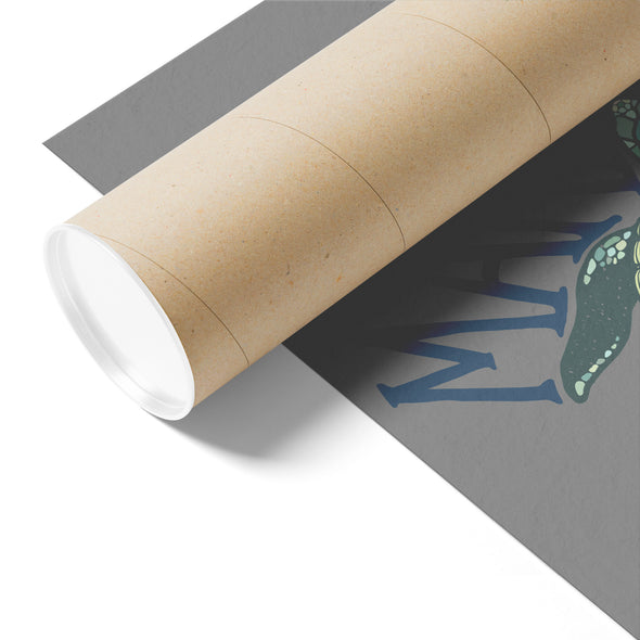 Sea Turtle Florida Grey Poster