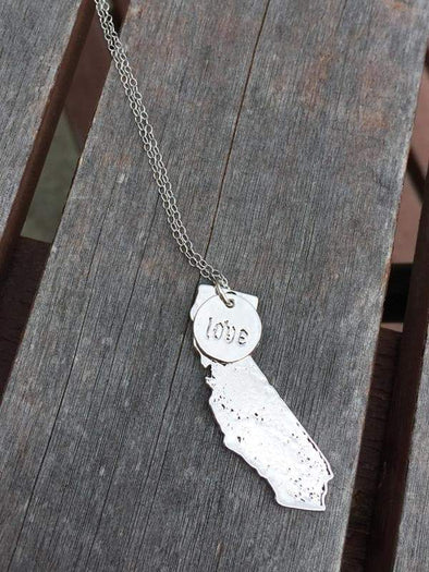 Shiny Silver Love California Necklace-CA LIMITED