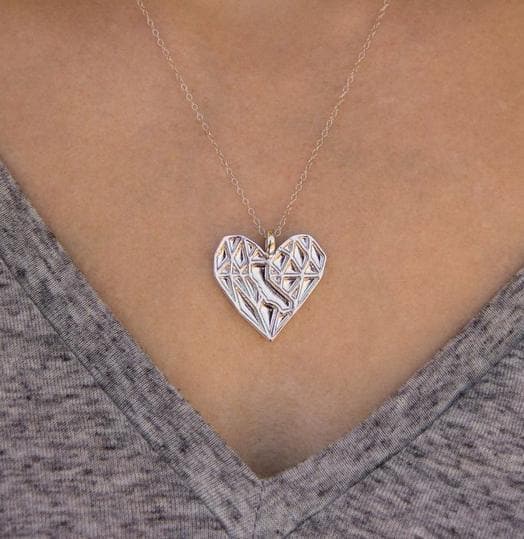 Silver California Heart Necklace-CA LIMITED