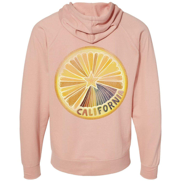 Starburst Orange Raglan Zip Up Hoodie-CA LIMITED