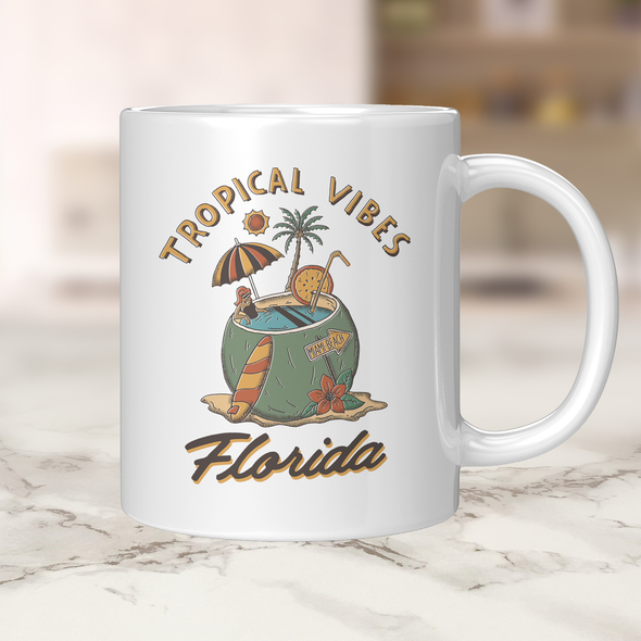 Tropical Vibes Florida Ceramic Mugs