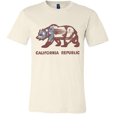 Vintage Stars California Flag Ivory Tee-CA LIMITED