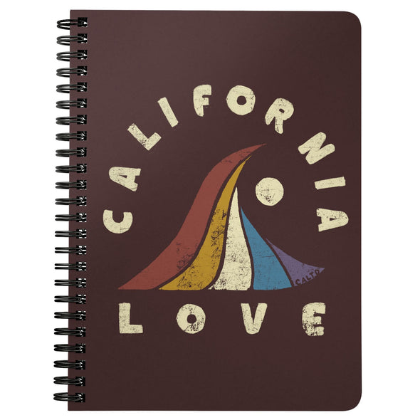 Wave CA Love Maroon Spiral Notebook-CA LIMITED