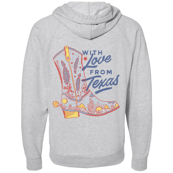 With Love TX Raglan Zipper Hoodie-CA LIMITED