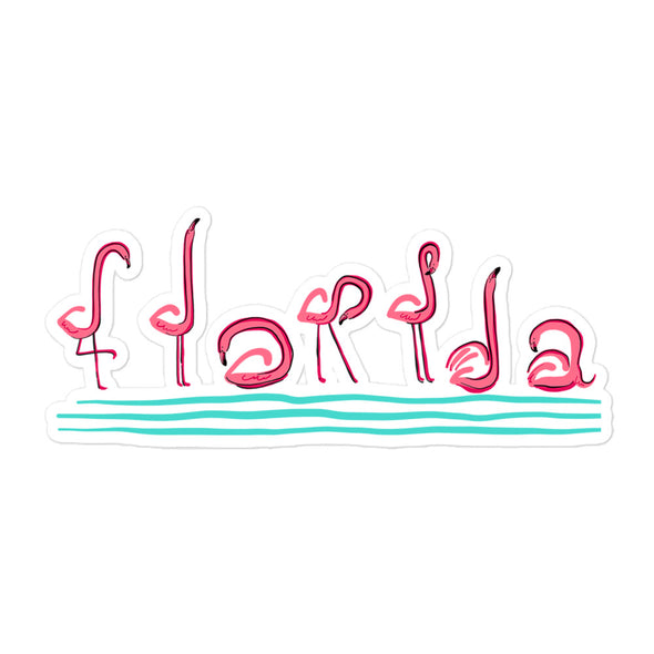 Curvy Flamingos Florida Decal